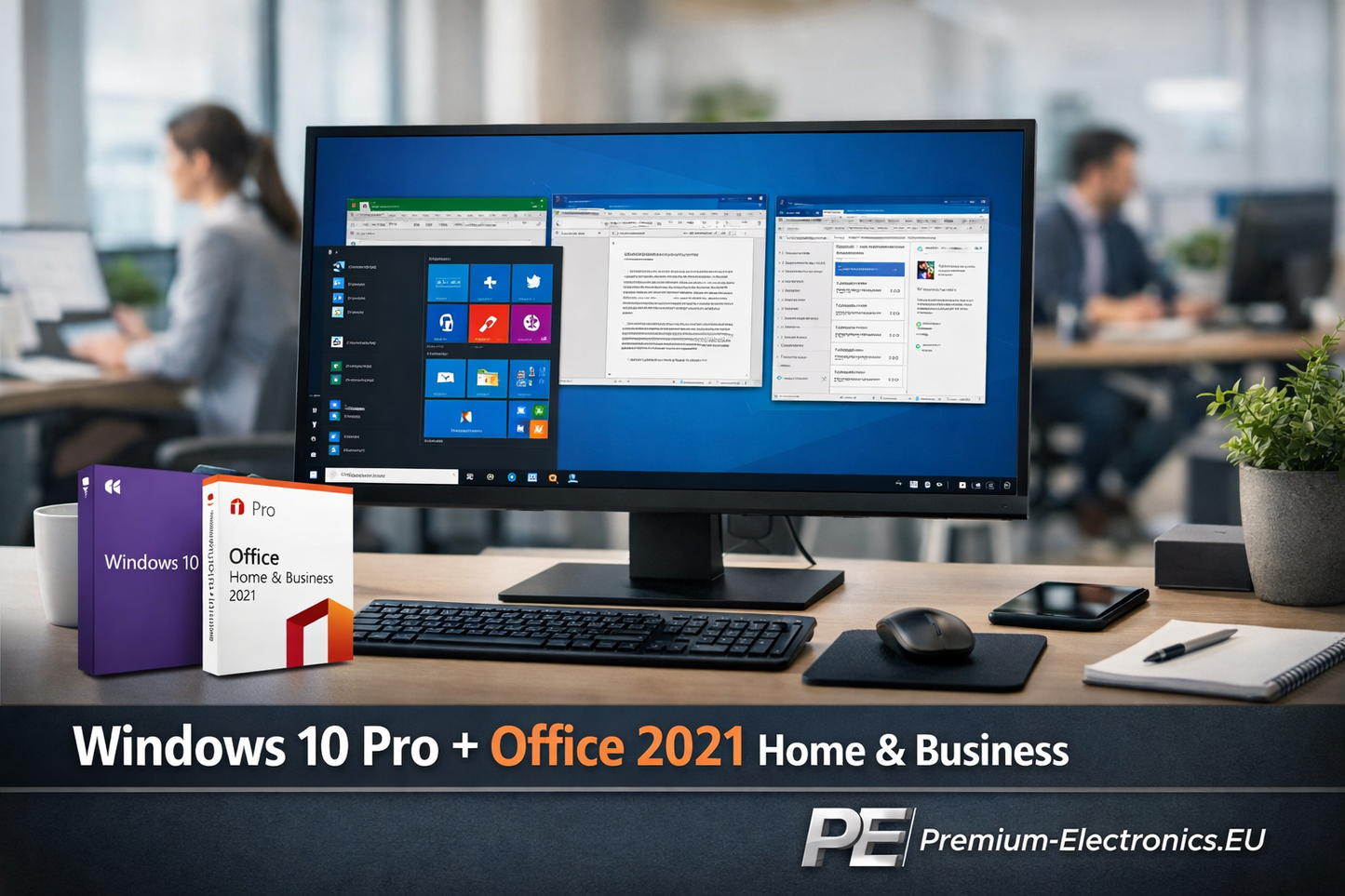 Windows 10 Pro + Office 2021 Home & Business Features Übersicht – Bundle PE Premium-Electronics.EU Details