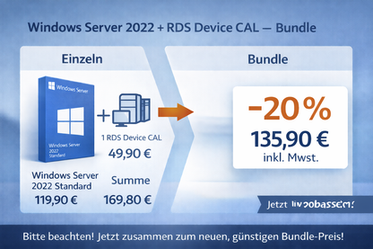 Windows Server 2022 + RDS Device CAL – Bundle