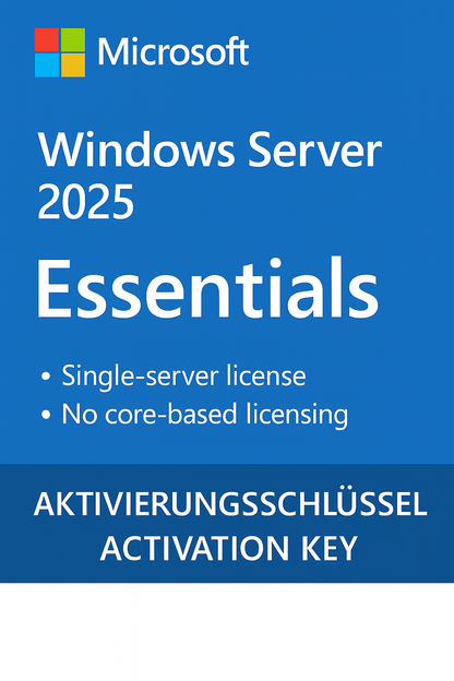 Windows Server 2025 – Code d'activation numérique (Standard / Essentiel)