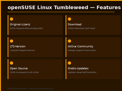 openSUSE Linux Tumbleweed – Installationsabbild (Digitale Aktivierungsdienstleistung) - Features